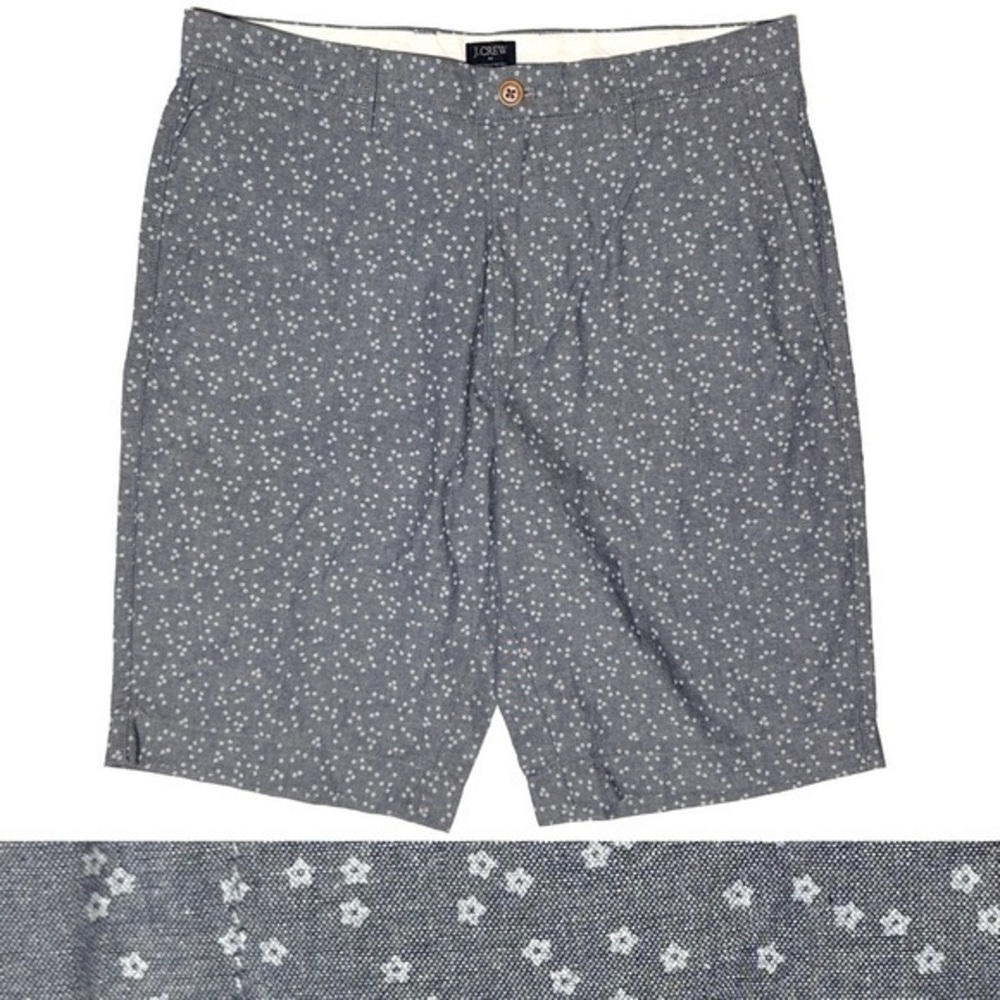 J.Crew Men’s Rivington Floral Gray 100% Cotton Shorts Waist 32 Preppy Casual